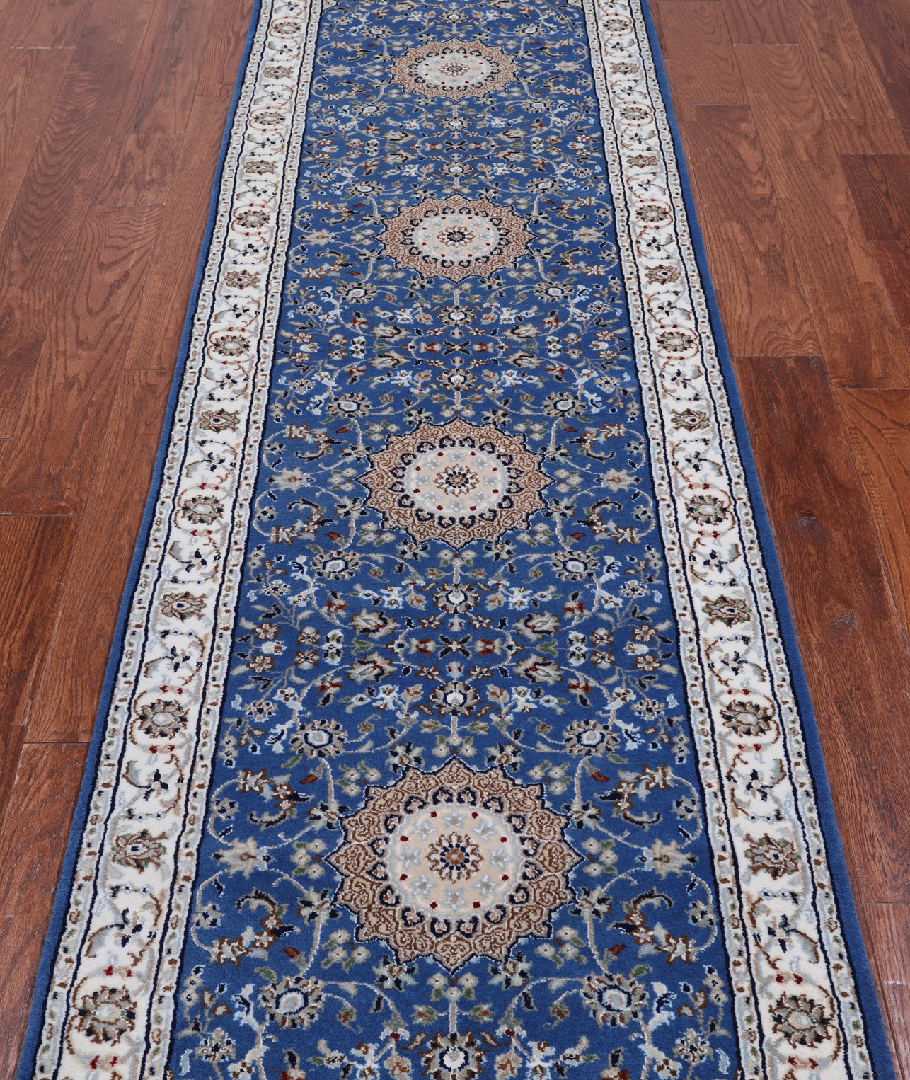 Persian Nain Hand Knotted Wool & Silk Rug - 2' 8" X 10' 1"