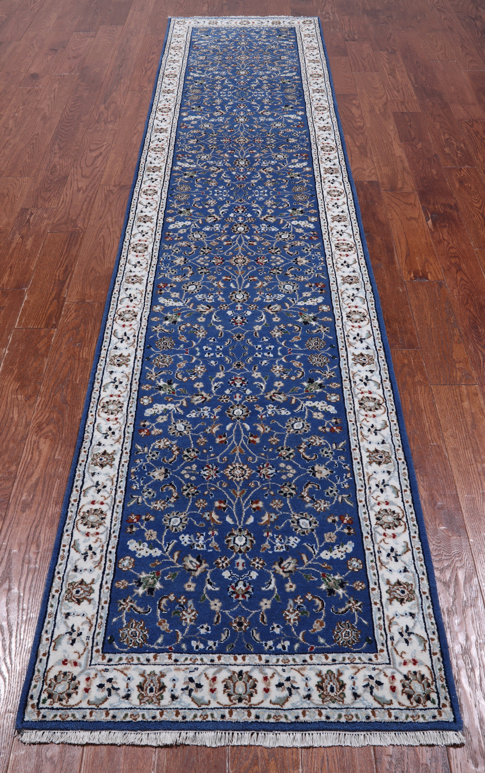 Persian Nain Hand Knotted Wool & Silk Rug - 2' 8" X 12' 1"