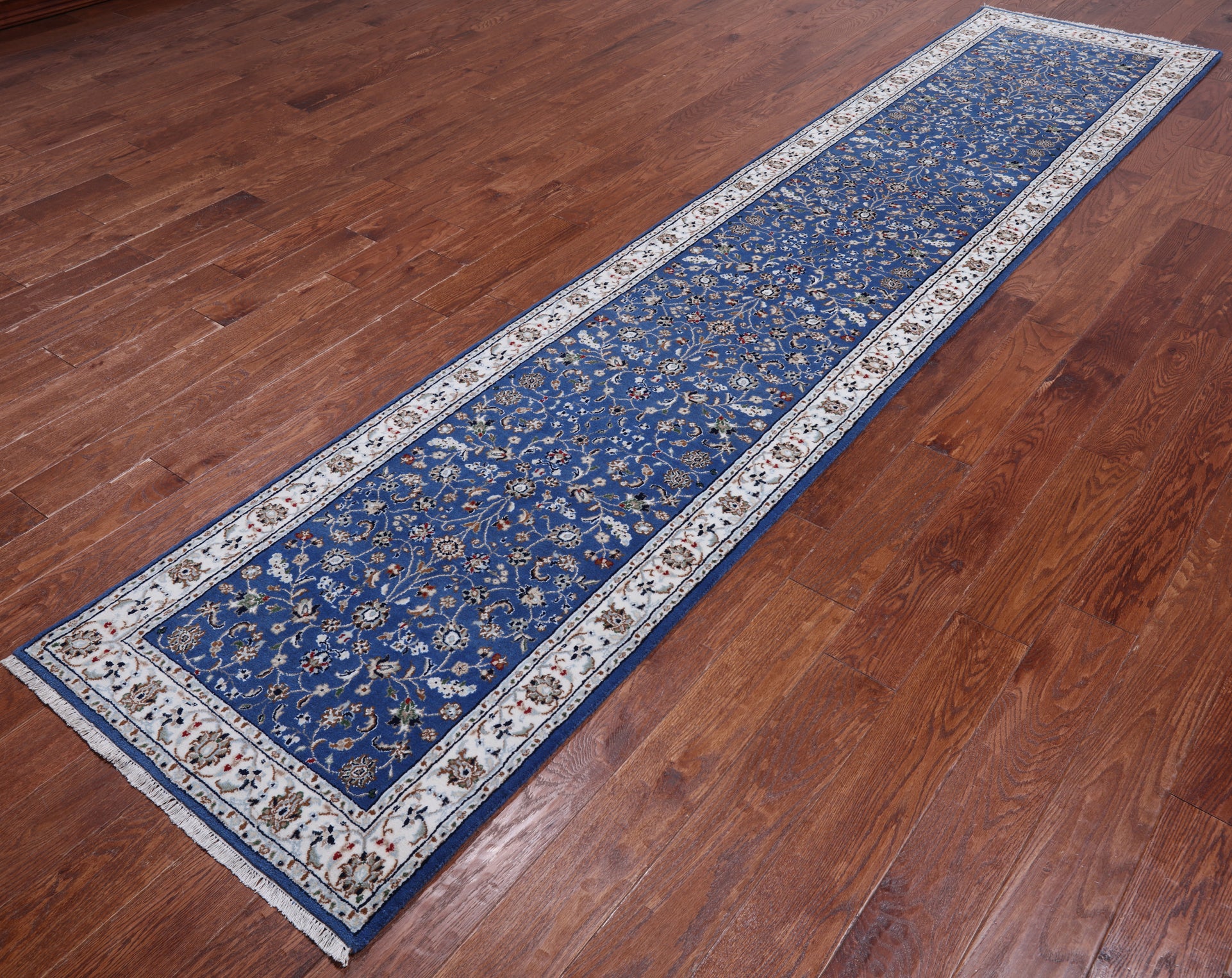 Persian Nain Hand Knotted Wool & Silk Rug - 2' 8" X 12' 1"