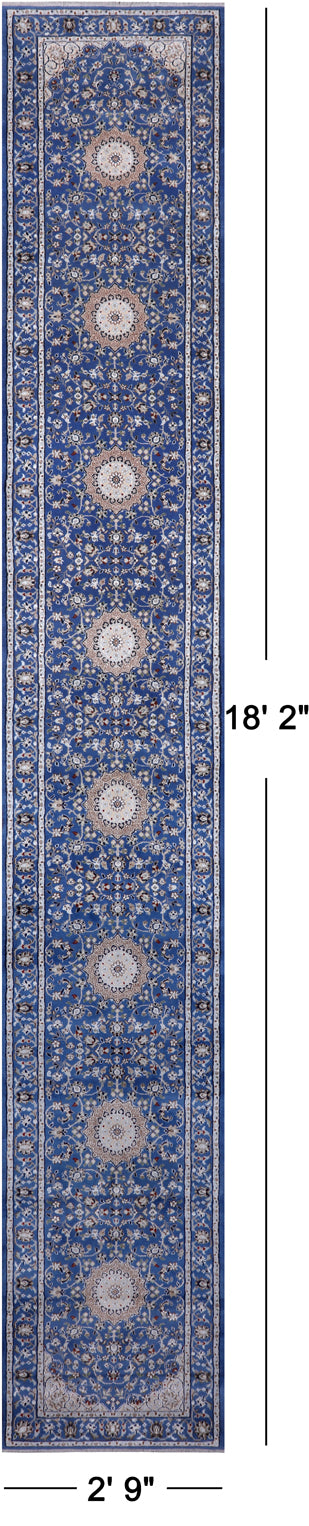 Persian Nain Hand Knotted Wool & Silk Rug - 2' 9" X 18' 2"