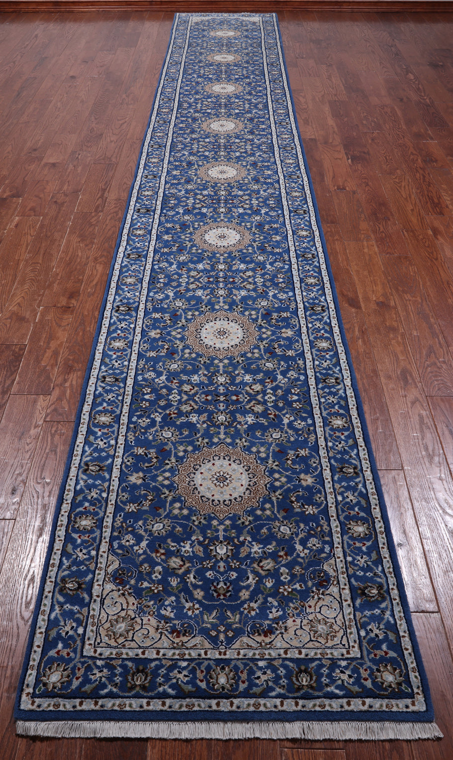 Persian Nain Hand Knotted Wool & Silk Rug - 2' 9" X 18' 2"