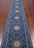 Persian Nain Hand Knotted Wool & Silk Rug - 2' 9" X 18' 2"