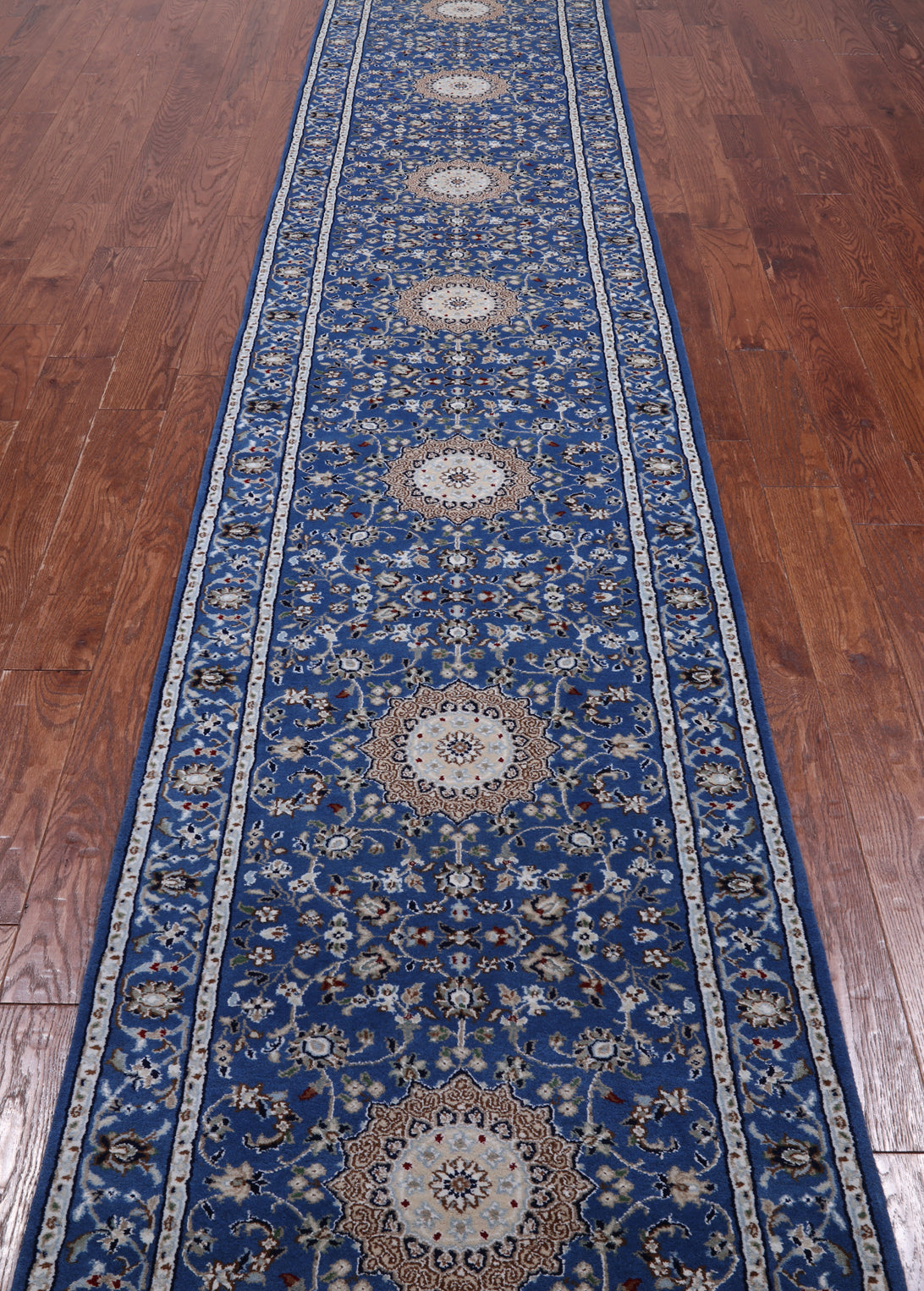 Persian Nain Hand Knotted Wool & Silk Rug - 2' 9" X 18' 2"