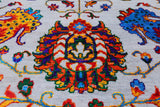 Grey Persian Tabriz Handmade Wool & Silk Rug - 8' 10" X 12' 0"