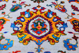 Grey Persian Tabriz Handmade Wool & Silk Rug - 8' 10" X 12' 0"
