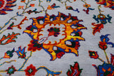 Grey Persian Tabriz Handmade Wool & Silk Rug - 8' 10" X 12' 0"