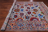 Grey Persian Tabriz Handmade Wool & Silk Rug - 8' 10" X 12' 0"