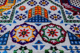 Grey Geometric Persian Mamluk Hand Knotted Wool & Silk Rug - 8' 1" X 10' 0"