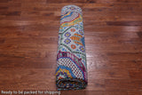 Grey Geometric Persian Mamluk Hand Knotted Wool & Silk Rug - 8' 1" X 10' 0"