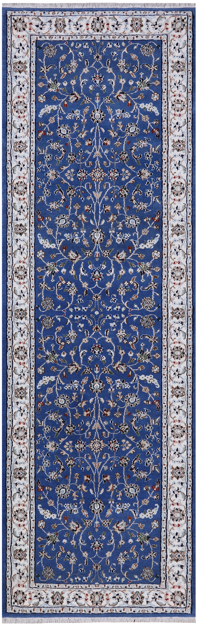 Persian Nain Handmade Wool & Silk Rug - 2' 7" X 8' 2"