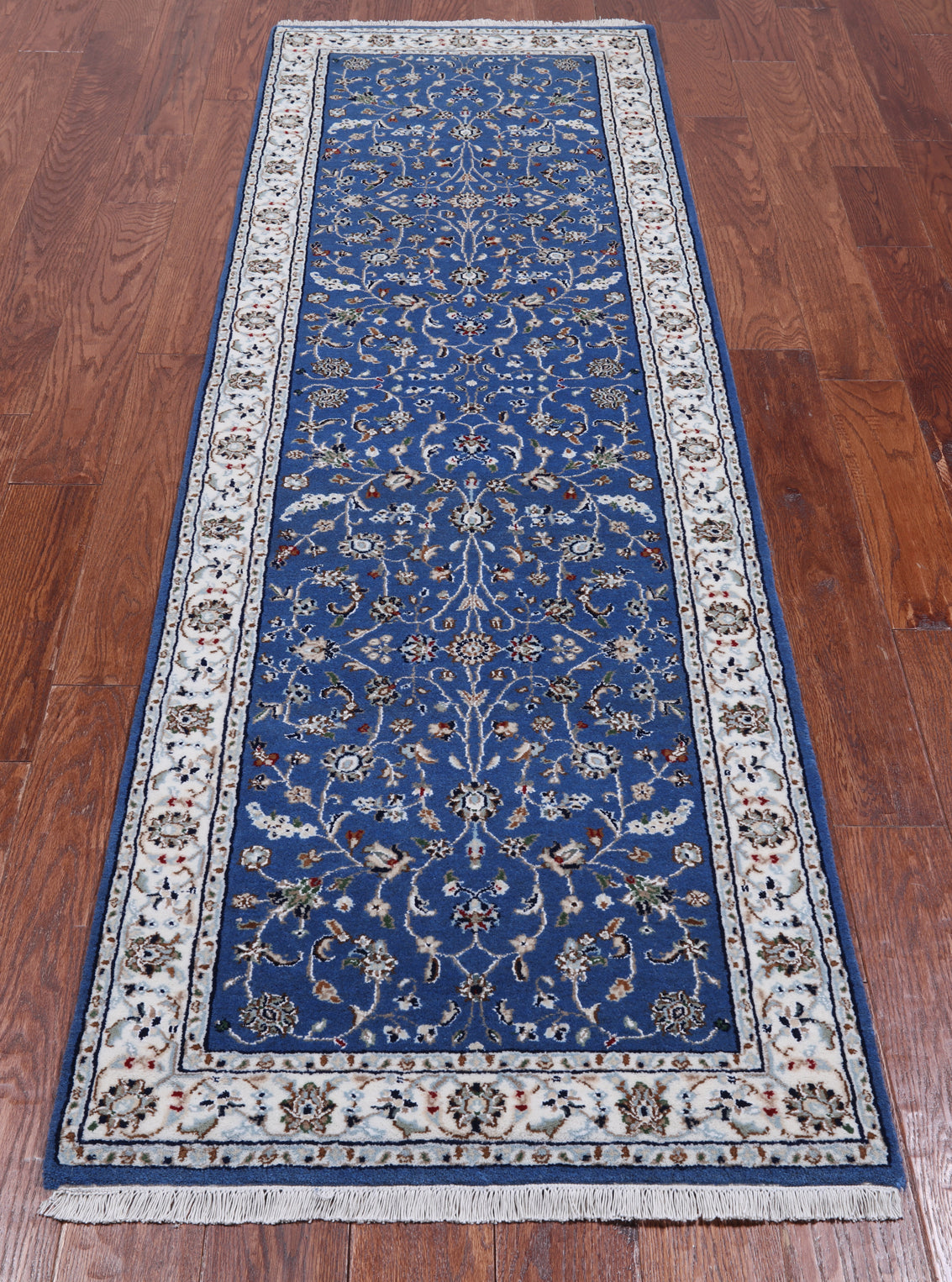 Persian Nain Handmade Wool & Silk Rug - 2' 7" X 8' 2"