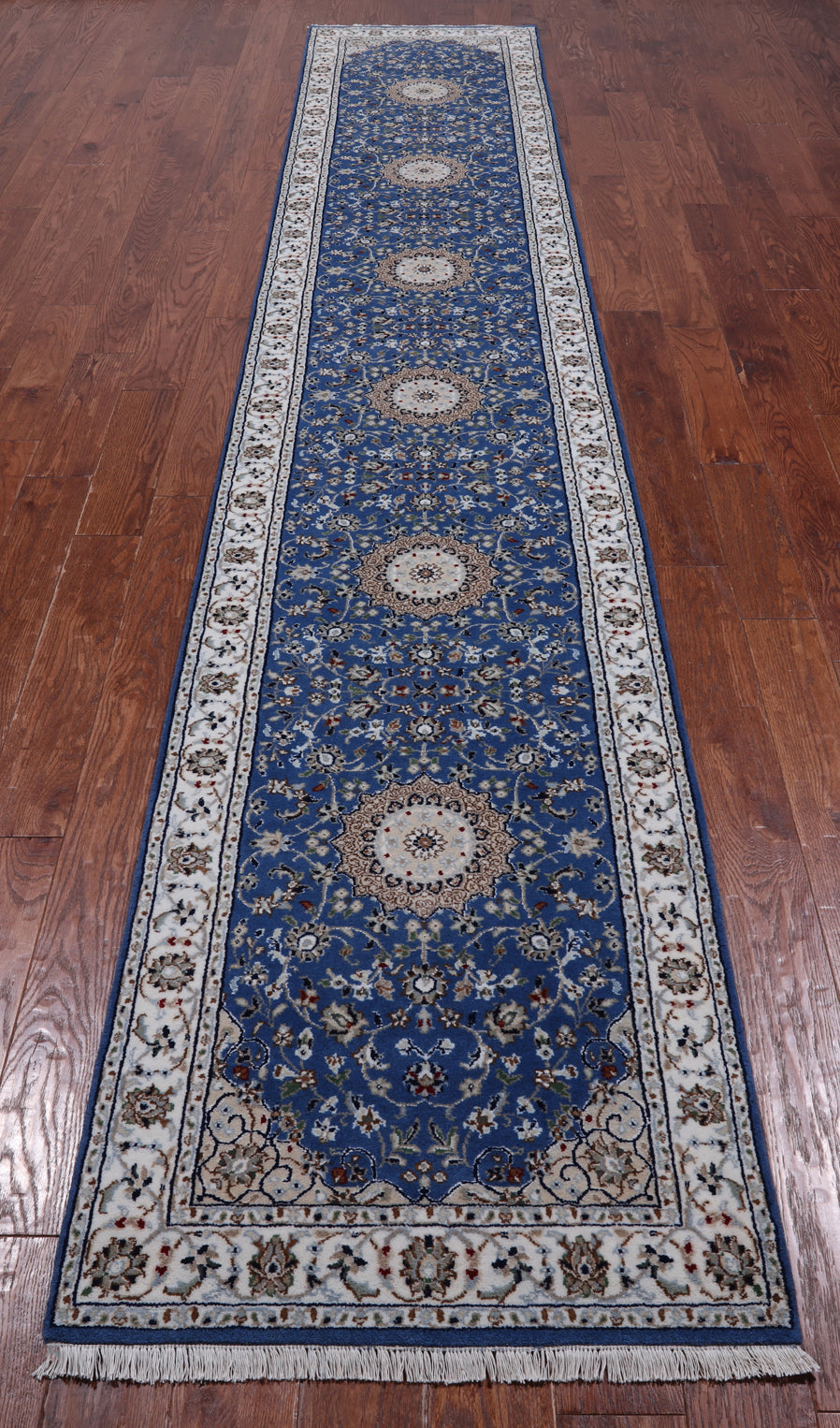 Persian Nain Hand Knotted Wool & Silk Rug - 2' 6" X 14' 0"