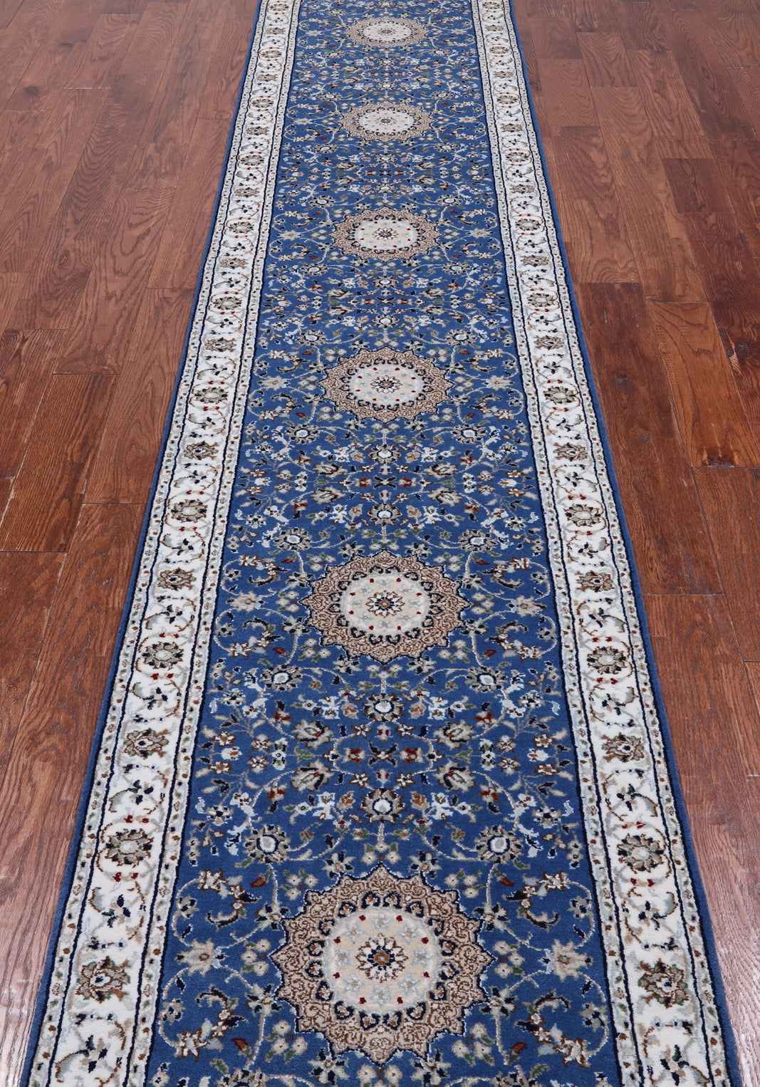 Persian Nain Hand Knotted Wool & Silk Rug - 2' 6" X 14' 0"