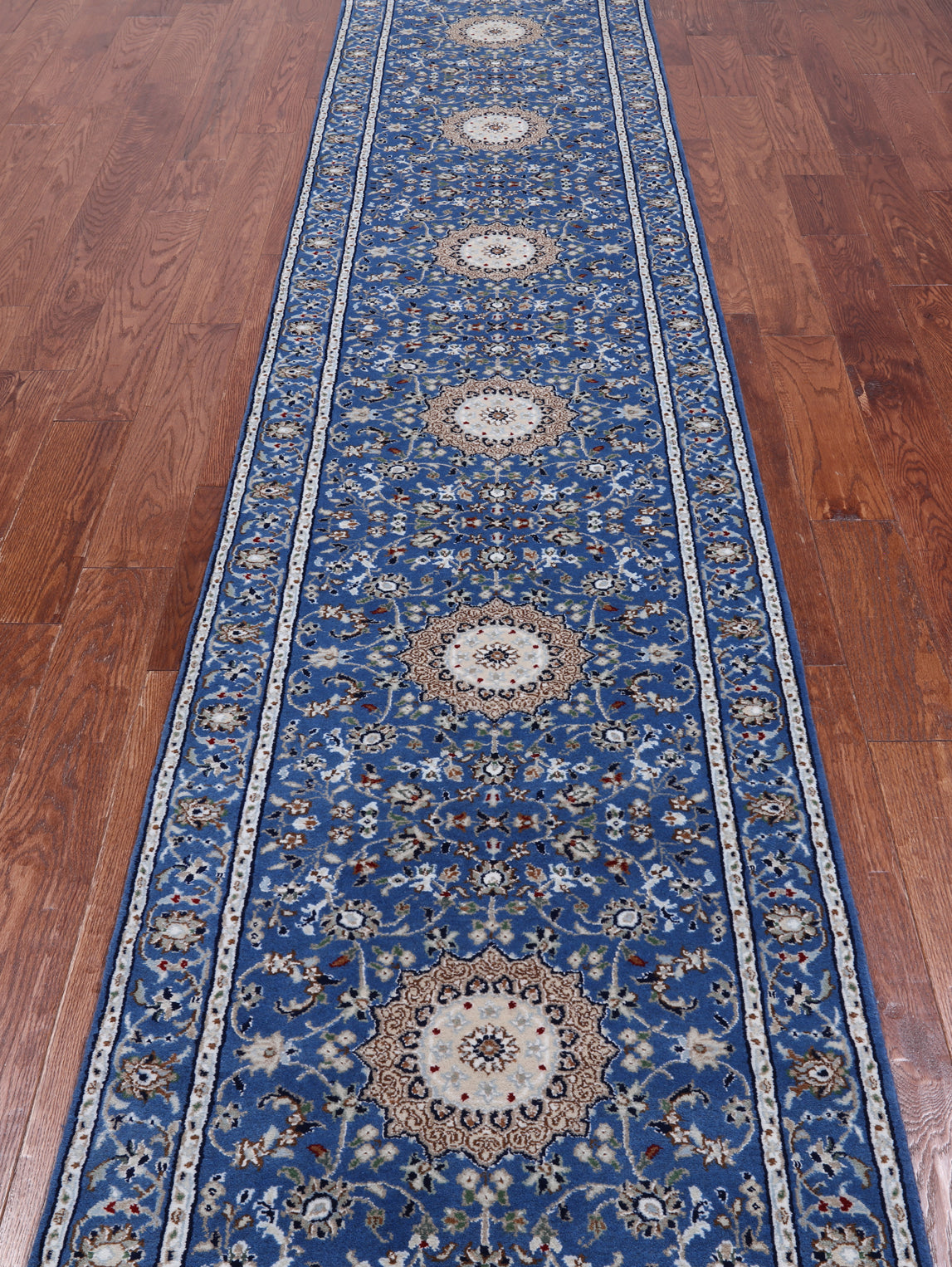 Persian Nain Hand Knotted Wool & Silk Rug - 2' 7" X 14' 0"