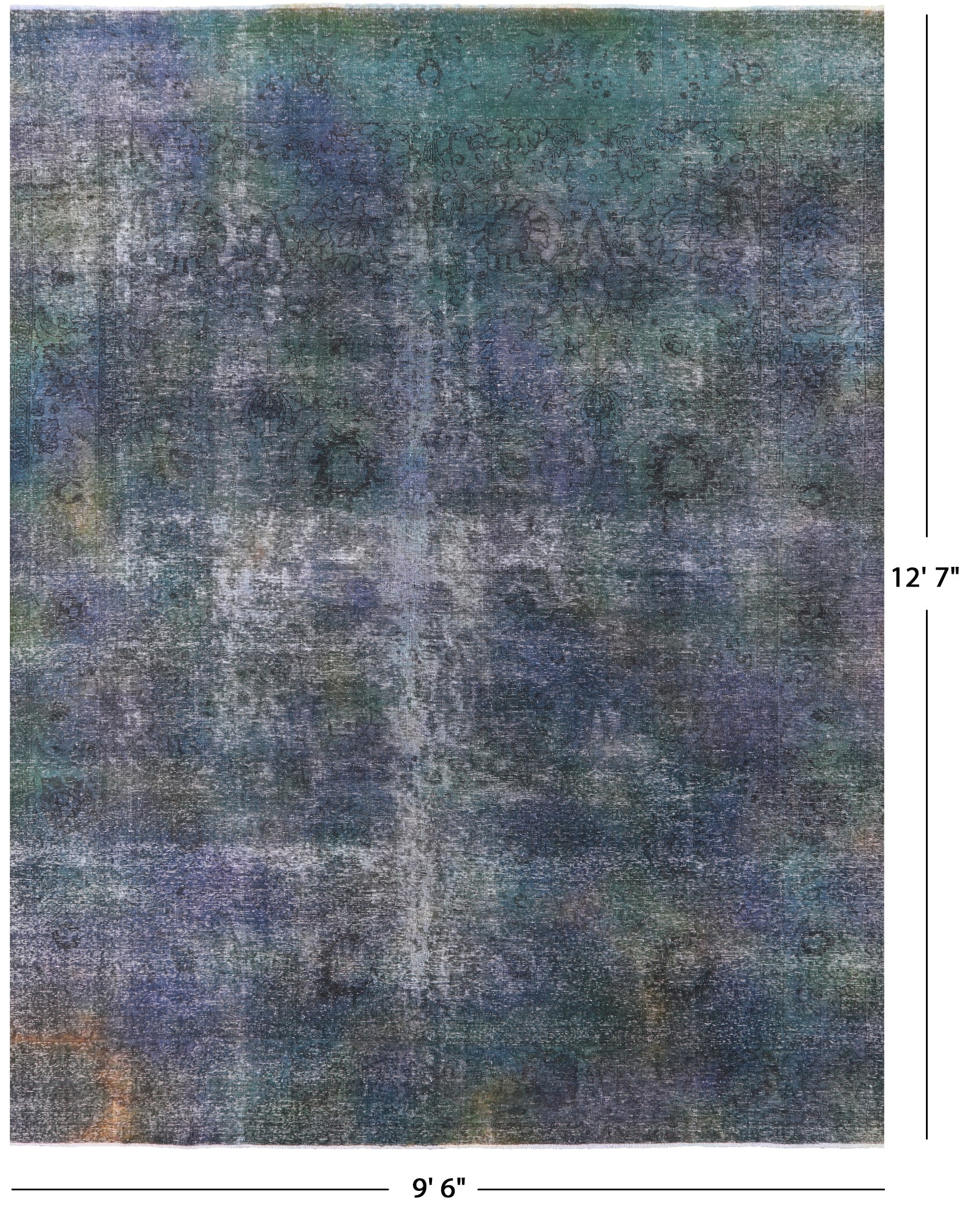 Persian Overdyed Hand Knotted Wool Area Rug - 9' 6" X 12' 7" - Golden Nile