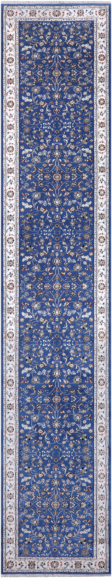 Persian Nain Handmade Wool & Silk Rug - 2' 9" X 14' 7"