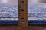 Blue Persian Nain Hand Knotted Wool & Silk Rug - 2' 8" X 20' 4"
