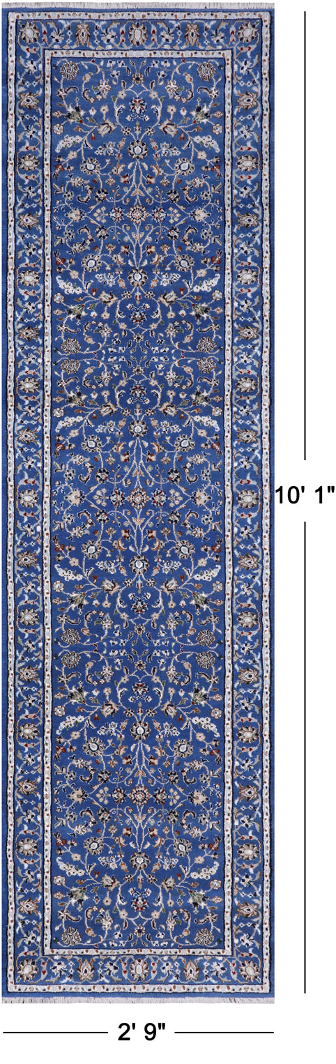 Persian Nain Handmade Wool & Silk Rug - 2' 9" X 10' 1"