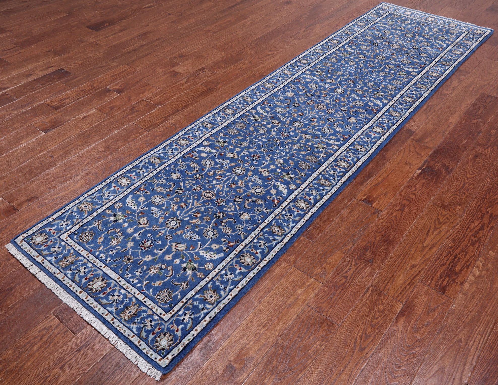 Persian Nain Handmade Wool & Silk Rug - 2' 9" X 10' 1"
