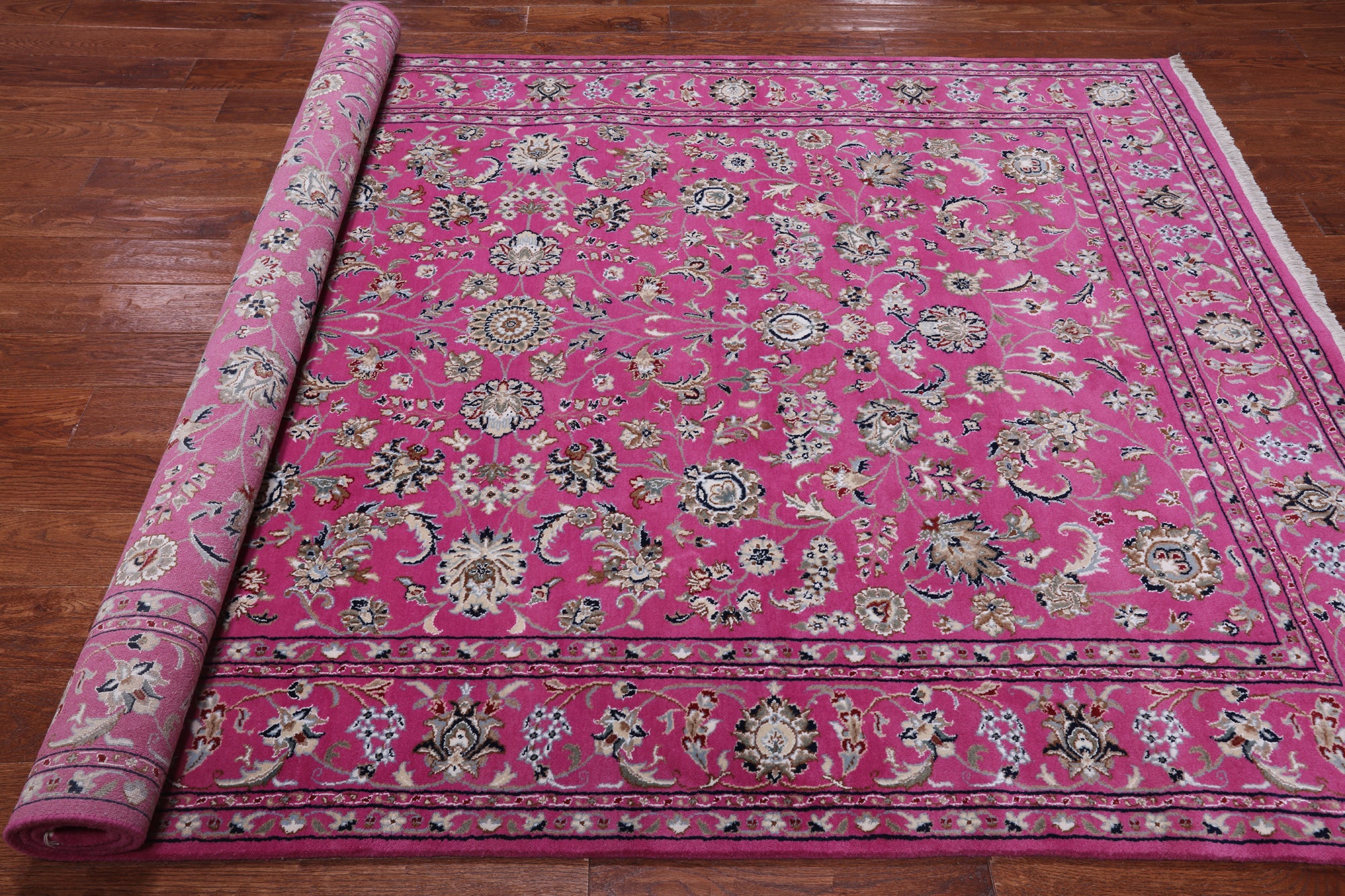 Persian Nain Hand Knotted Wool & Silk Rug - 5' 11" X 9' 1"