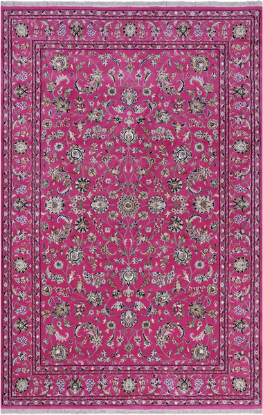 Persian Nain Hand Knotted Wool & Silk Rug - 5' 11" X 9' 1"