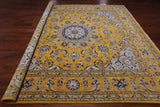 Gold Square Persian Nain Hand Knotted Wool & Silk Rug - 10' 1" X 10' 1"