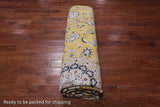 Gold Square Persian Nain Hand Knotted Wool & Silk Rug - 10' 1" X 10' 1"