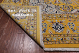 Gold Square Persian Nain Hand Knotted Wool & Silk Rug - 10' 1" X 10' 1"