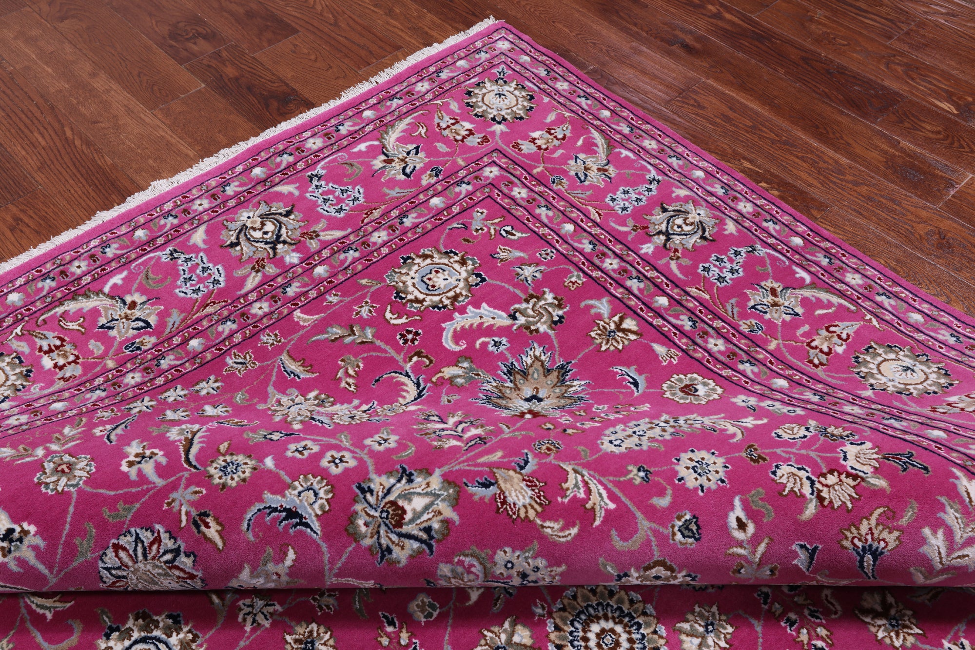 Persian Nain Hand Knotted Wool & Silk Rug - 8' 1" X 10' 2"