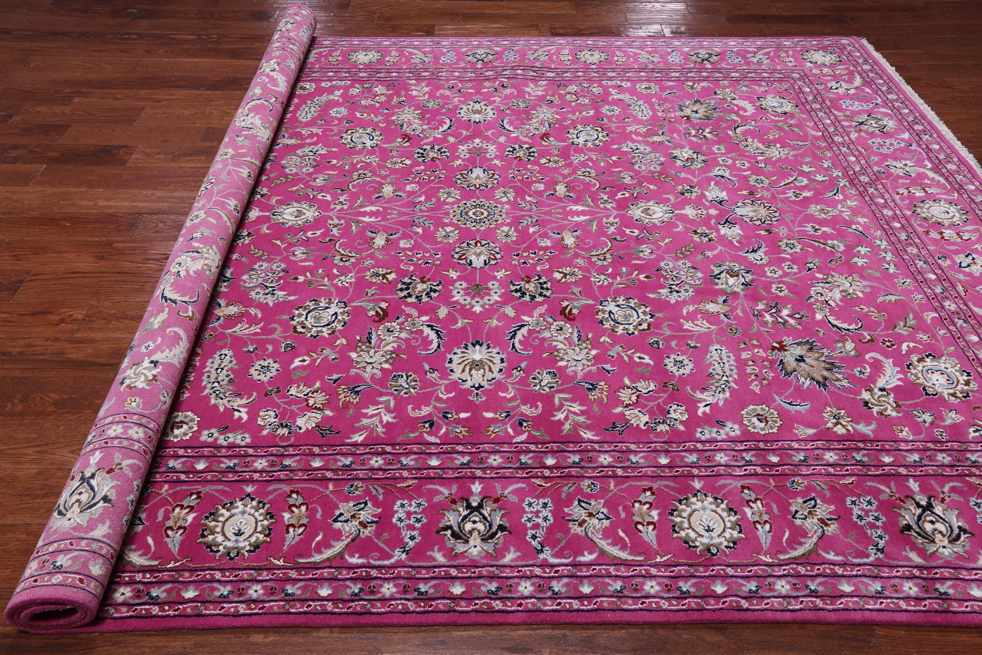Persian Nain Hand Knotted Wool & Silk Rug - 8' 1" X 10' 2"