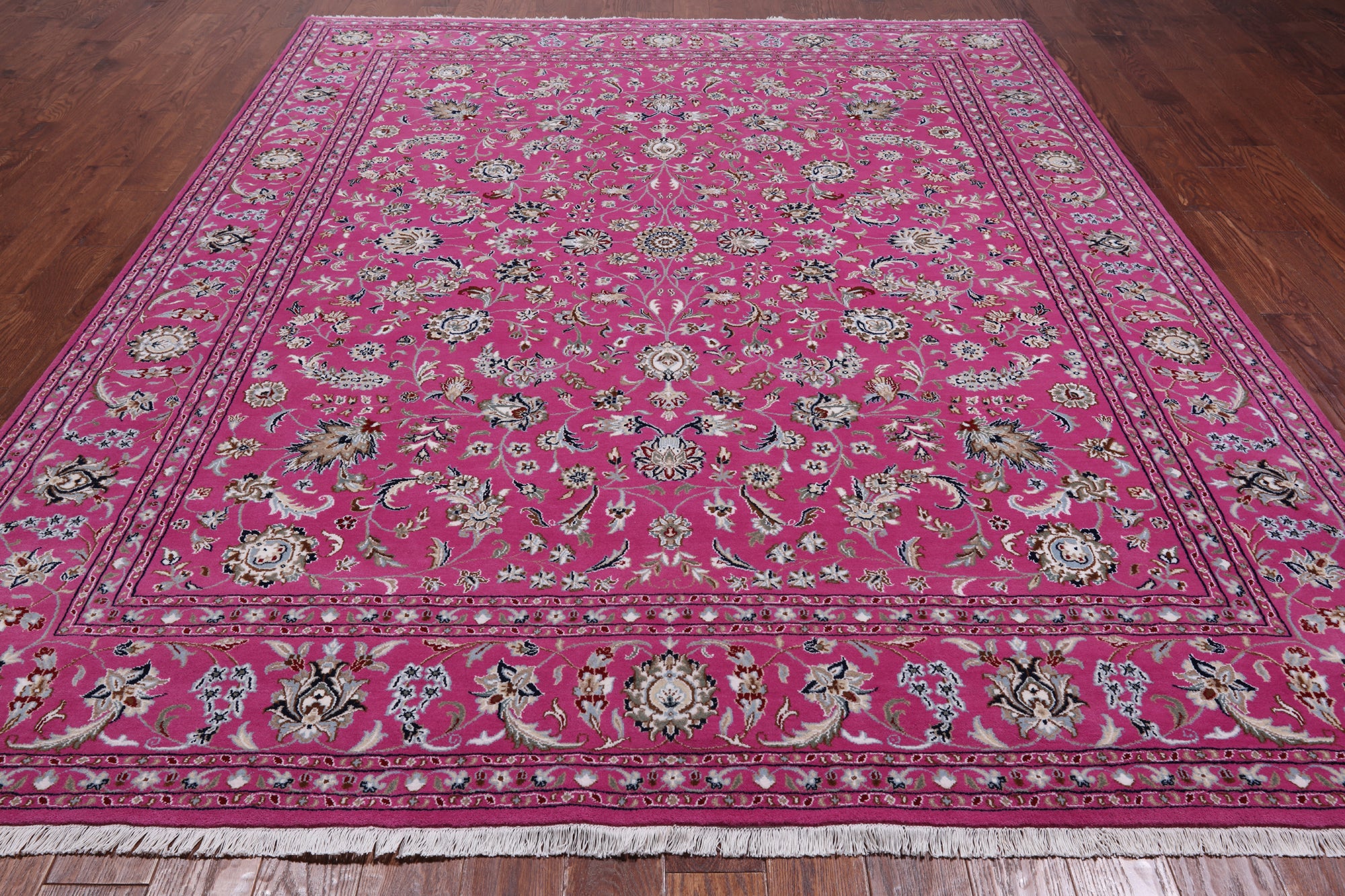 Persian Nain Hand Knotted Wool & Silk Rug - 8' 1" X 10' 2"
