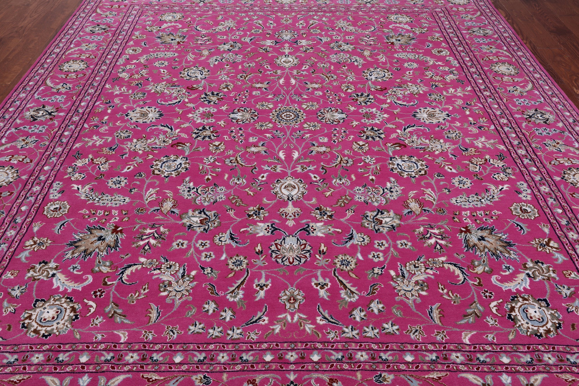 Persian Nain Hand Knotted Wool & Silk Rug - 8' 1" X 10' 2"