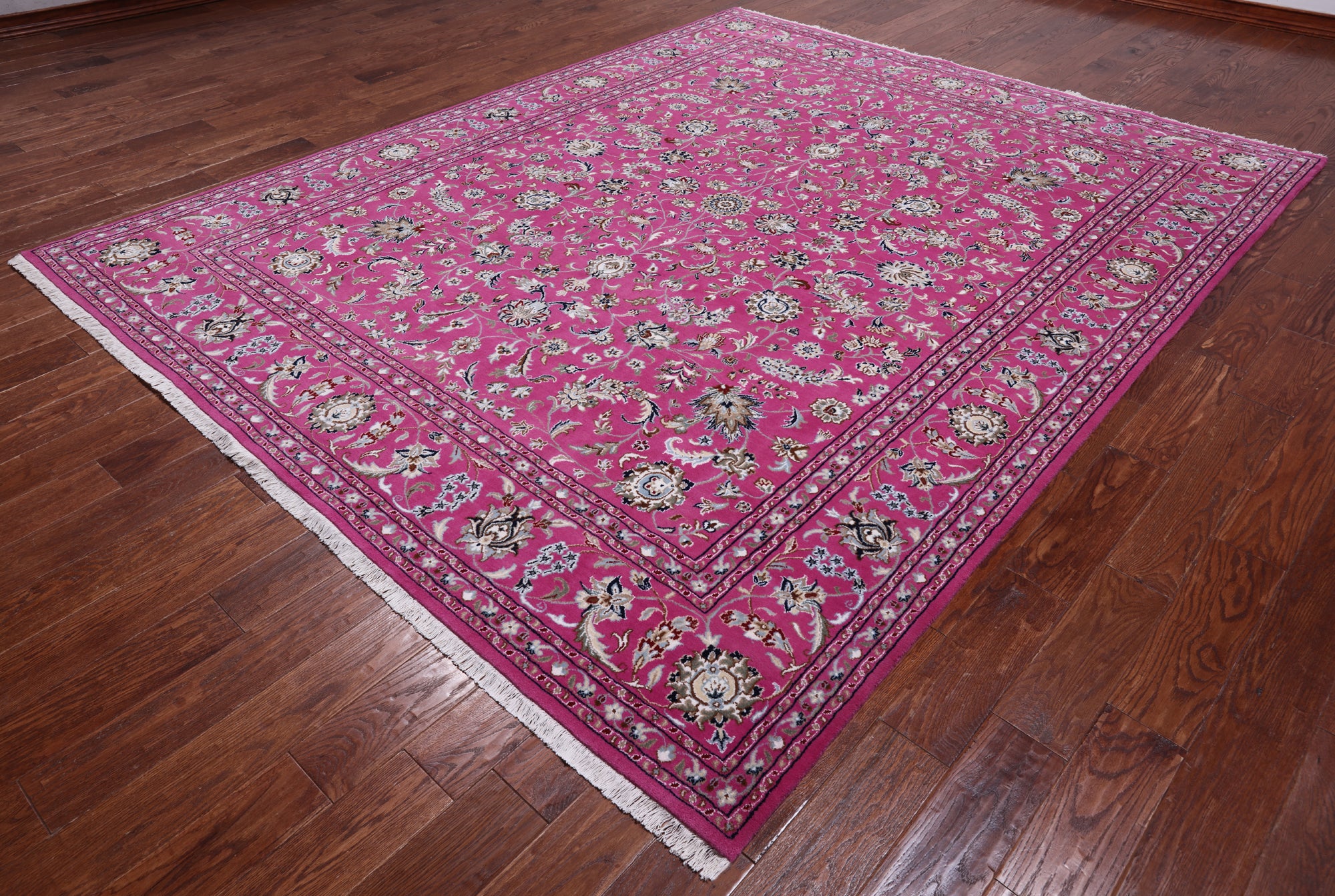 Persian Nain Hand Knotted Wool & Silk Rug - 8' 1" X 10' 2"