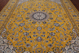 Persian Nain Hand Knotted Wool & Silk Rug - 9' 2" X 12' 2"