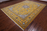 Persian Nain Hand Knotted Wool & Silk Rug - 9' 2" X 12' 2"