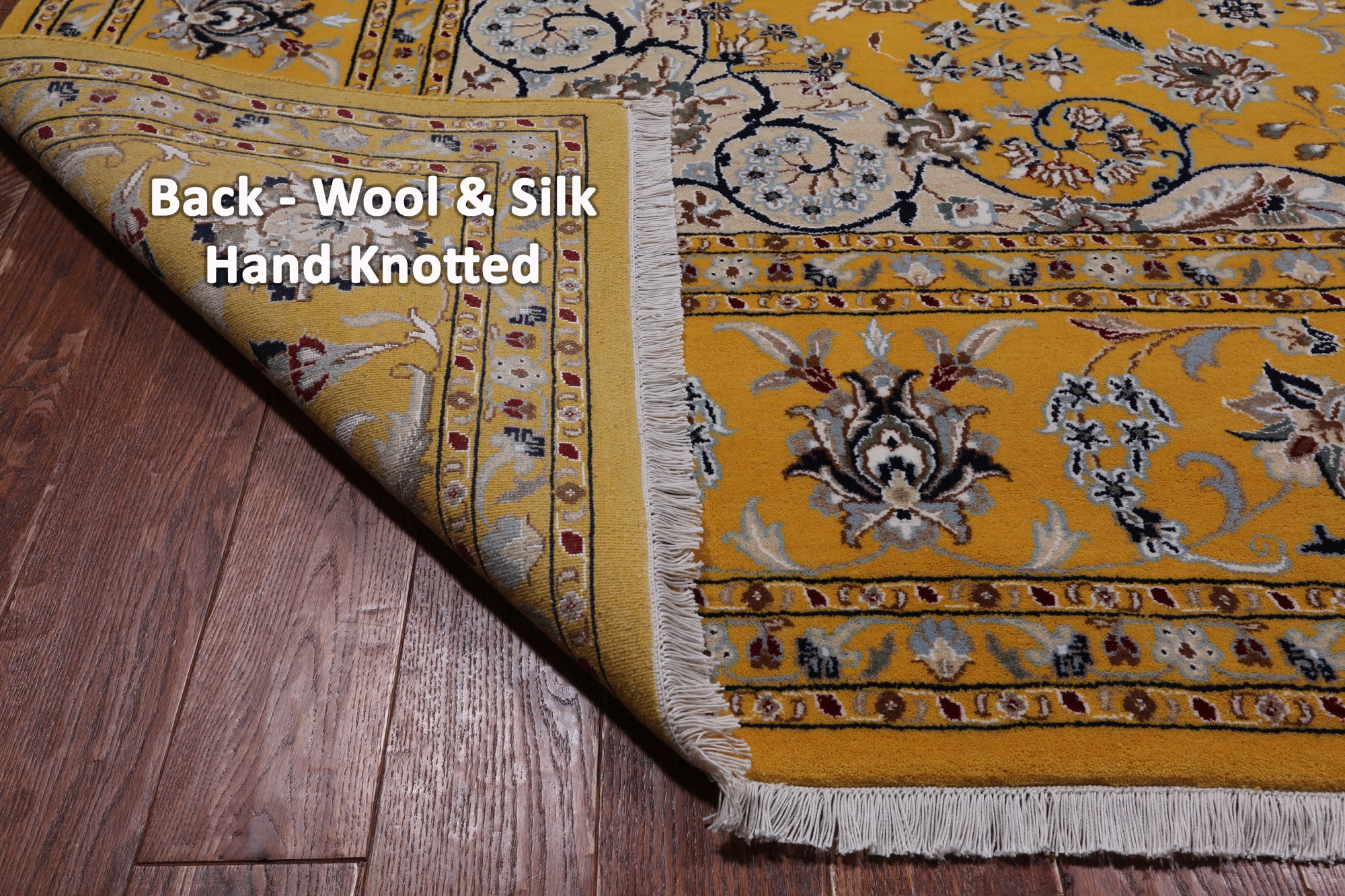 Persian Nain Hand Knotted Wool & Silk Rug - 9' 2" X 12' 2"