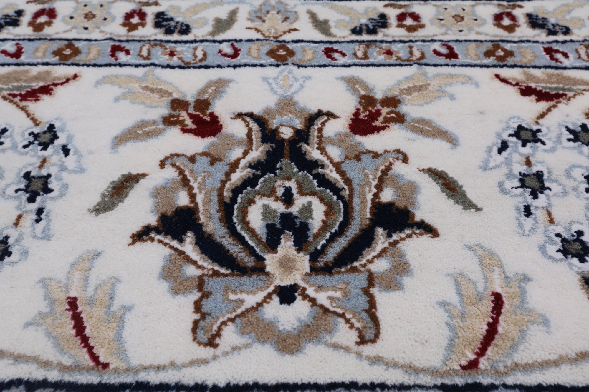 Green Square Persian Nain Hand Knotted Wool & Silk Rug - 10' 0" X 10' 0"