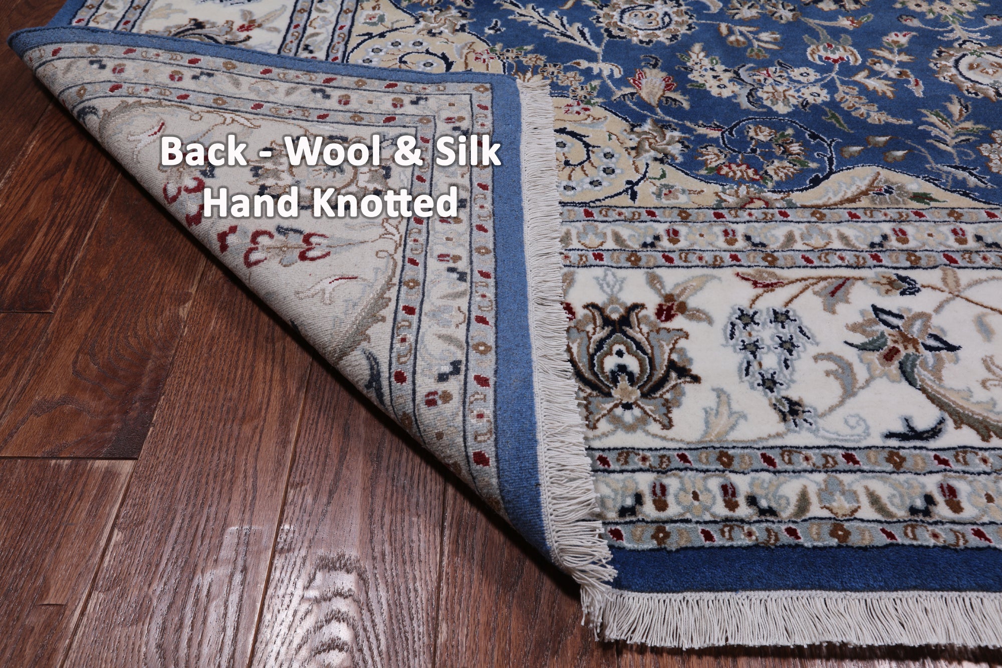 Square Persian Nain Hand Knotted Wool & Silk Rug - 7' 10" X 7' 10"