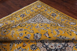 Gold Persian Nain Hand-Knotted Wool & Silk Rug - 9' 1" X 18' 2"
