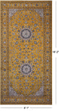 Gold Persian Nain Hand-Knotted Wool & Silk Rug - 9' 1" X 18' 2"