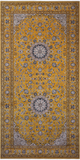 Gold Persian Nain Hand-Knotted Wool & Silk Rug - 9' 1" X 18' 2"