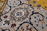 Gold Persian Nain Hand-Knotted Wool & Silk Rug - 9' 1" X 18' 2"
