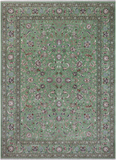 Green Persian Nain Hand Knotted Wool & Silk Rug - 8' 11" X 12' 4"