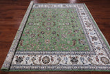 Green Square Persian Nain Hand-Knotted Wool & Silk Rug - 8' 1" X 8' 1"