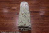 Green Square Persian Nain Hand-Knotted Wool & Silk Rug - 8' 1" X 8' 1"