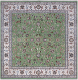 Green Square Persian Nain Hand-Knotted Wool & Silk Rug - 8' 1" X 8' 1"