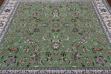 Green Square Persian Nain Hand-Knotted Wool & Silk Rug - 8' 1" X 8' 1"
