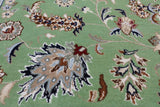 Green Square Persian Nain Hand-Knotted Wool & Silk Rug - 8' 1" X 8' 1"