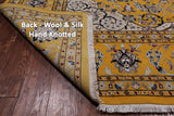 Gold Square Persian Nain Hand Knotted Wool & Silk Rug - 8' 3" X 8' 3"