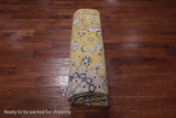 Gold Square Persian Nain Hand Knotted Wool & Silk Rug - 8' 3" X 8' 3"